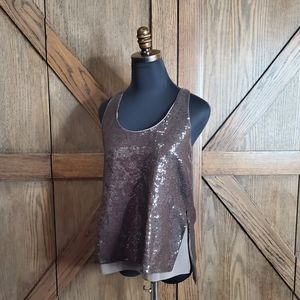 LAST CHANCE Diane von Furstenberg Sequin Layered Tank Top